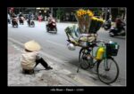 un fleuriste à vélo à Hanoï.